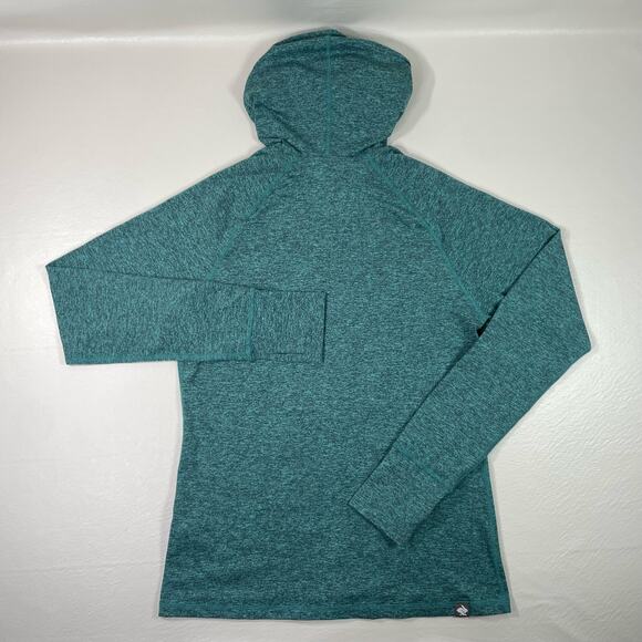 Rabbit EZ Hoodie Womens Large Teal Heathered Full Zip Athletic Running Hoodie - Picture 9 of 10